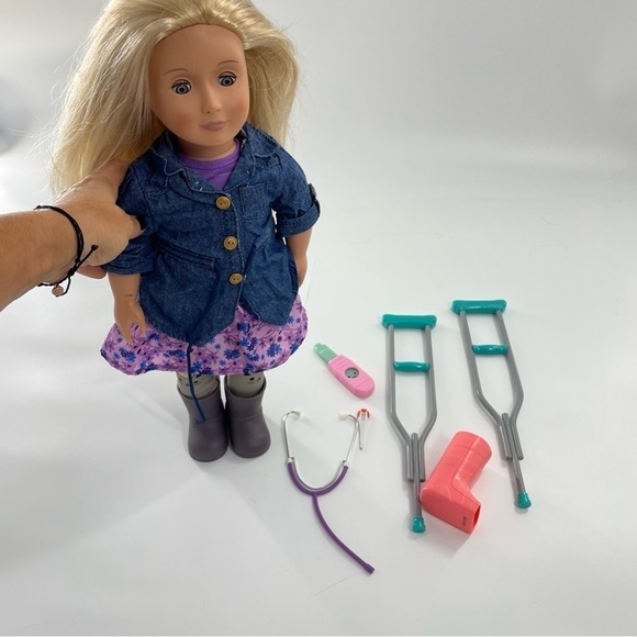 Our Generation OG 18” Doll Doctor Sick Helper Cast Crutches - Picture 3 of 5